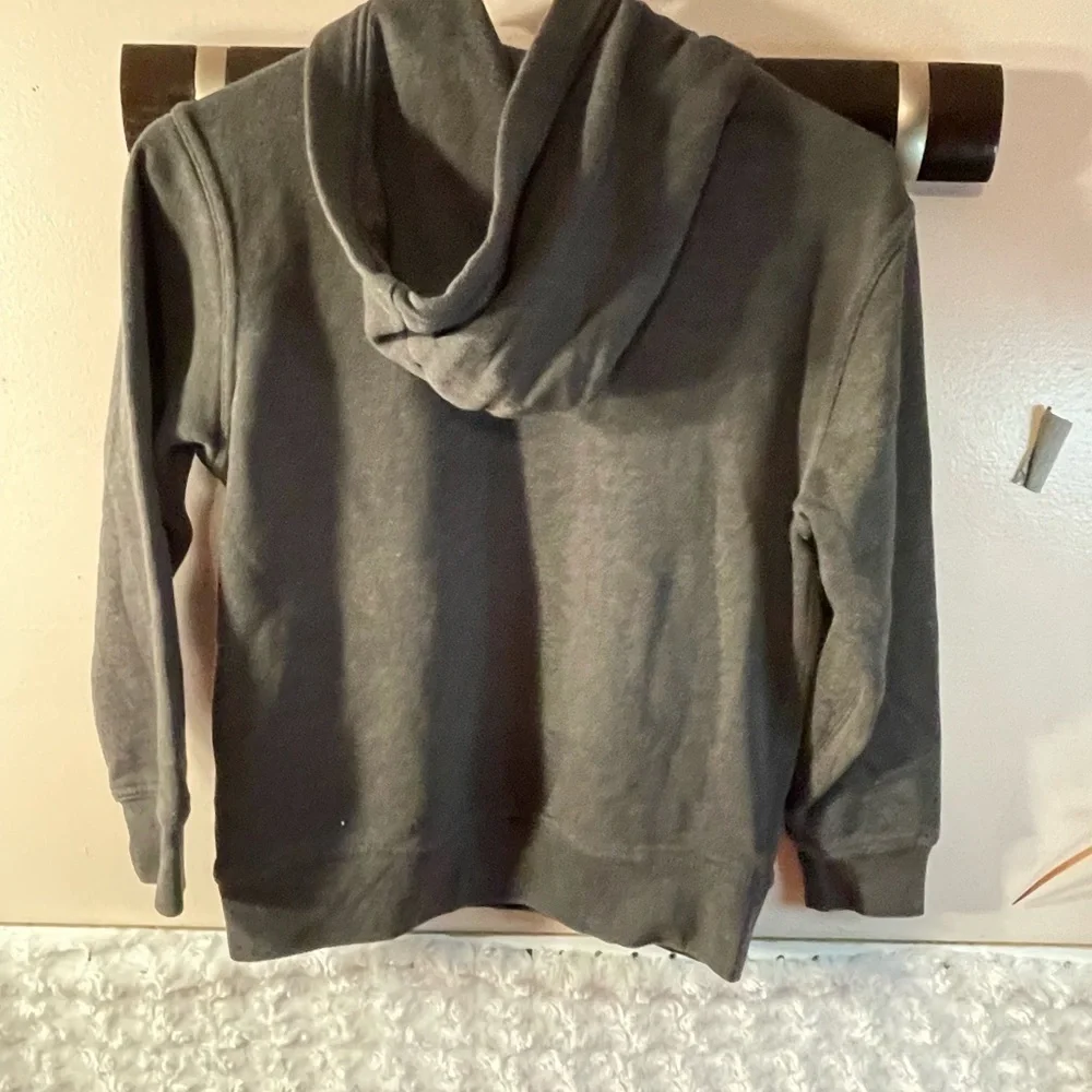 VINTAGE CLASSIC GAP LOGO HOODIE YOUTH SIZE M (8) DARK GRAY/ORANGE PULLOVER!